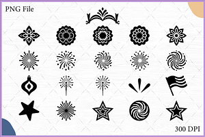 Patriotic Floral Element Clipart SVG, a Decorative Illustration by Gfx Expert Team