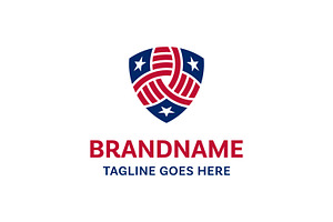 American Flag Shield Modern Logo, a Branding & Logo Template by Pray Art Design Studio