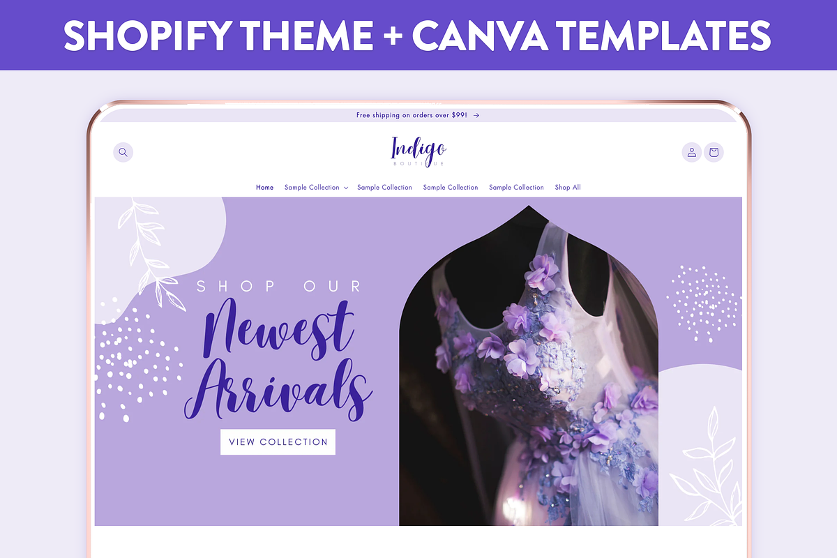 Indigo Shopify Theme, a Shopify Template by Lavender Skye Studio (Photo 1 of 2)