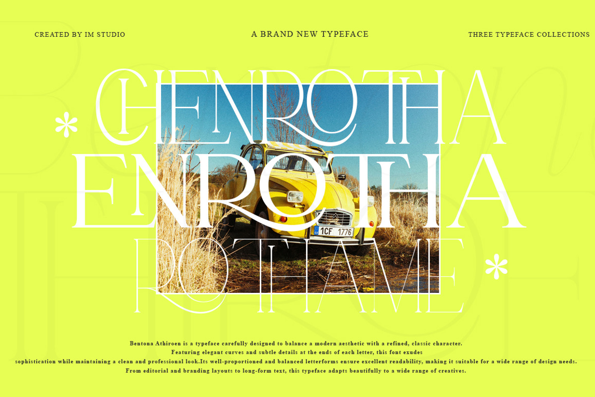 Bentona Athiroen (27 Fonts Style), a Serif Font by IM Studio (Photo 3 of 11)