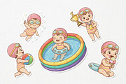 Cheerful Swimmer Kid Cute Character, a Sport Illustration by Gohsantosa (Thumbnail 3 of 4)