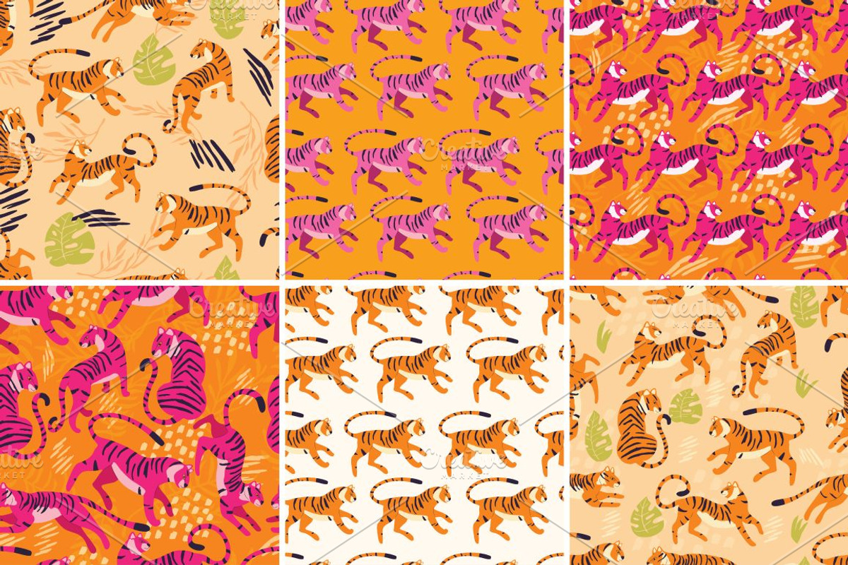 Tigers - 44 Seamless Patterns, a Pattern Graphic by Blue Lela Design (Photo 7 of 13)