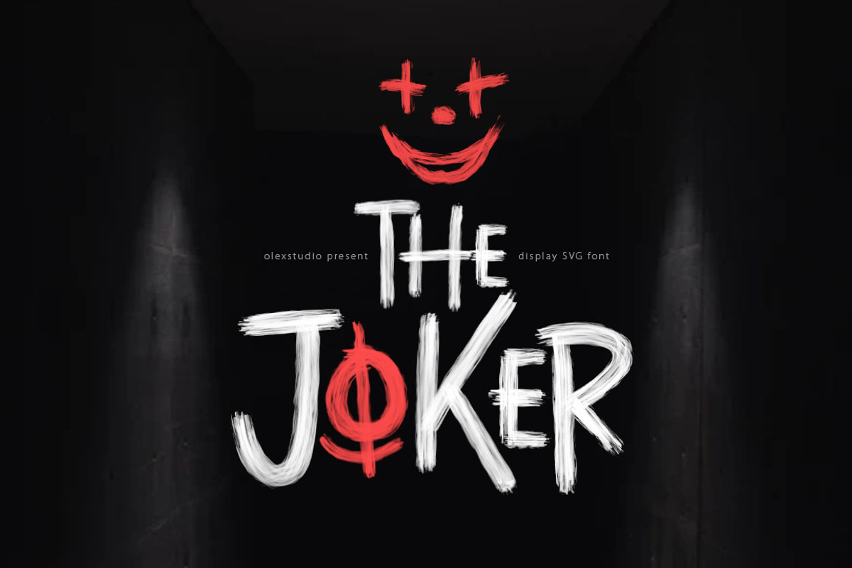 THE JOKER - SVG font, a Font by Olexstudio (Photo 1 of 8)