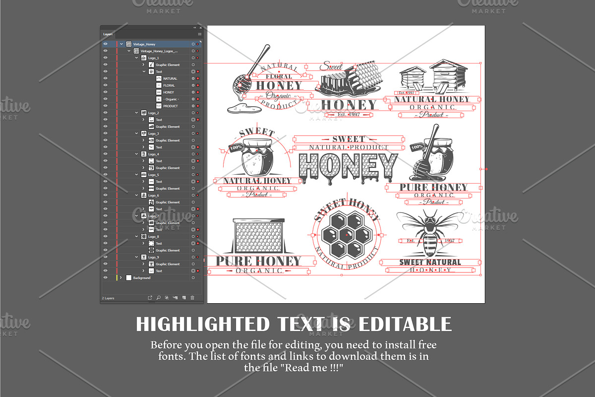 18 Honey Logos Templates, a Branding & Logo Template by Art Design (Photo 10 of 19)