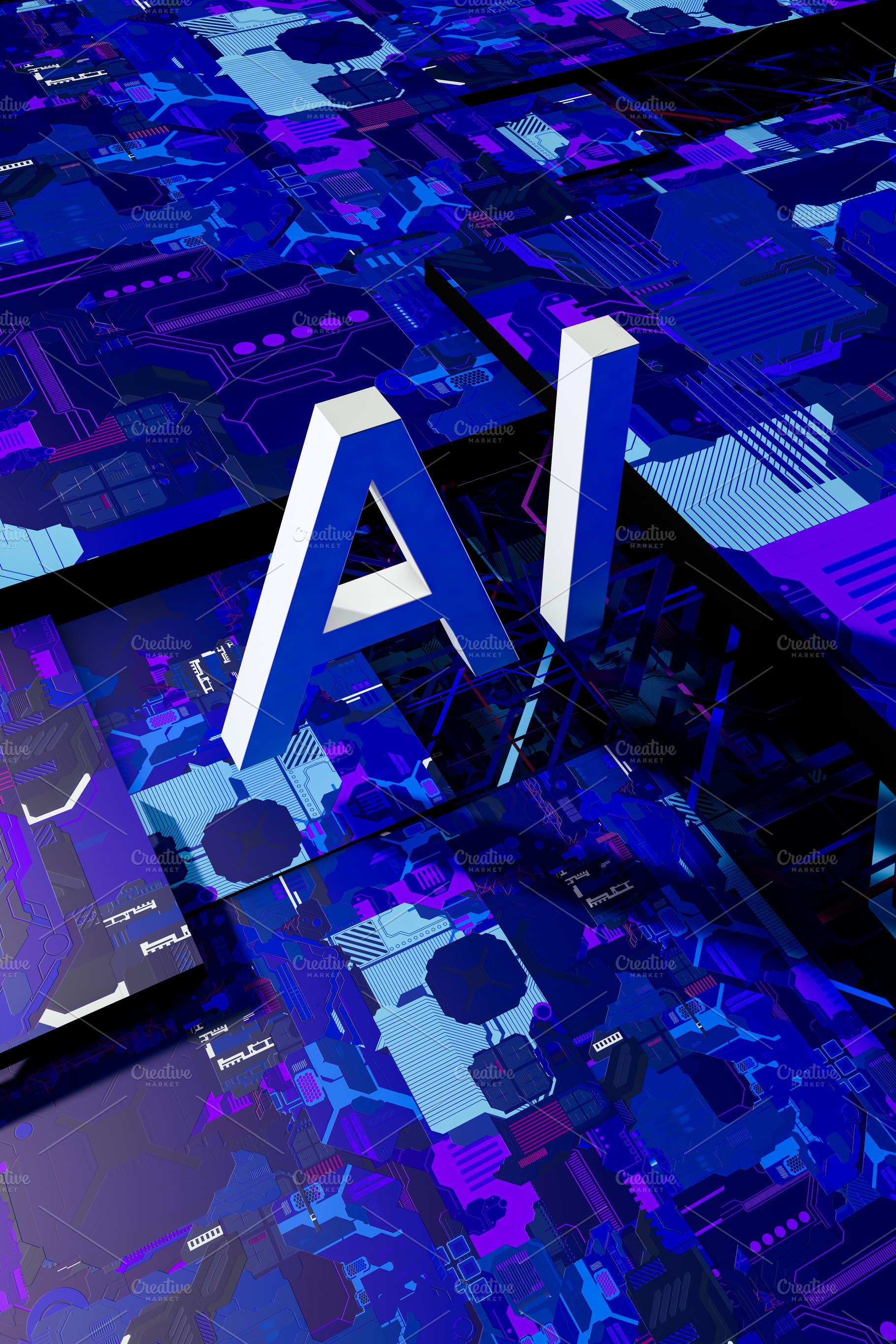 Ai technology concept in digital abstract background, a Technology Photo by OSORIOartist