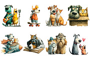 Watercolor Quirky Friendship Clipart, an Illustration by Craft Nest (Thumbnail 2 of 4)