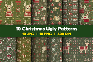 Christmas Ugly Seamless Pattern, a Pattern Graphic by DIYnArtShop