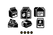 Retro Milk Carton Icons, an Illustration by designvectx (Thumbnail 3 of 3)