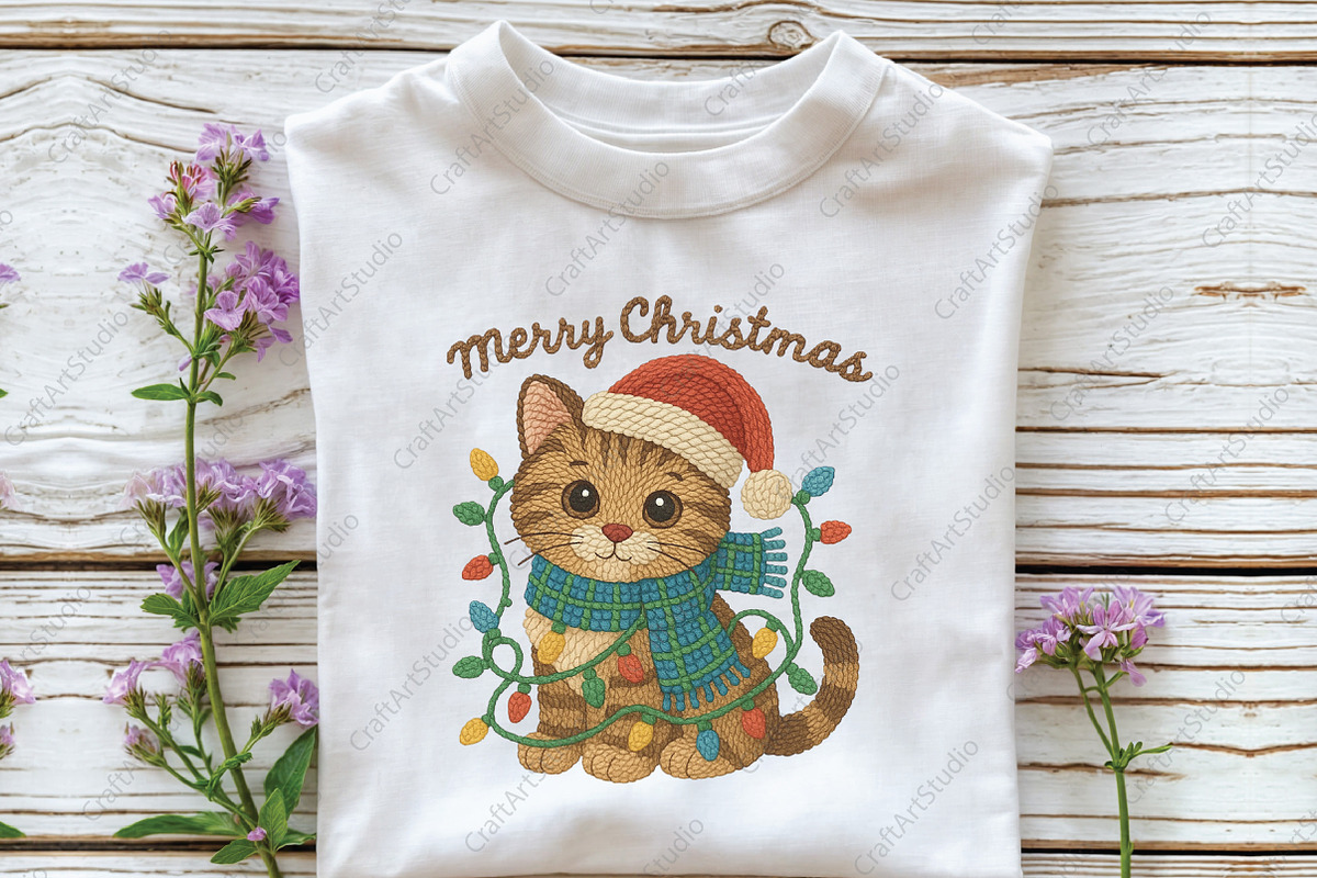 Crochet Christmas Kitten PNG, an Illustration by CraftArtStudio (Photo 2 of 4)