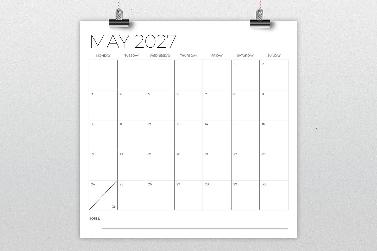 2027 Square MON-SUN 12x12 Calendar, a Stationery Template by Running With Foxes (Photo 2 of 5)