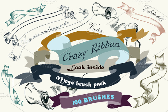 Pack of ribbon brushes preview 5