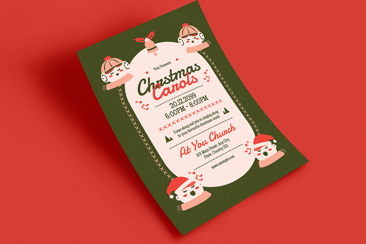 Retro Christmas Carol Event Flyer, a Flyer Template by Guuver (Photo 3 of 3)