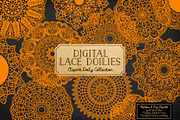 Orange Lace Doily Vectors, an Illustration by Amanda Ilkov (Thumbnail 2 of 4)