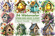 Spring Bird House ClipArt's, an Illustration by DreamCafeArt (Thumbnail 1 of 5)