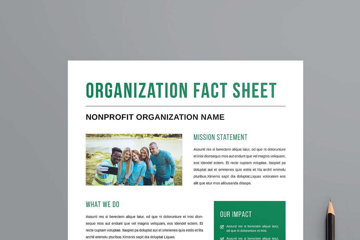 Nonprofit Organization Fact Sheet, a Flyer Template by MightyDesign (Photo 2 of 8)