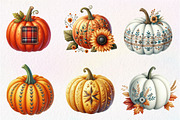 Faux Embroidery Fall Pumpkin Clipart, an Illustration by Dream Creation (Thumbnail 7 of 7)