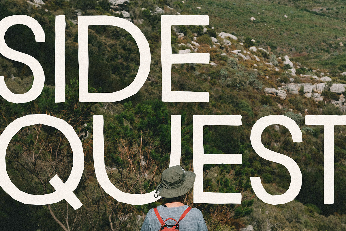 Side Quest - A Playful Display Font, a Sans Serif Font by Dina Mae (Photo 5 of 14)