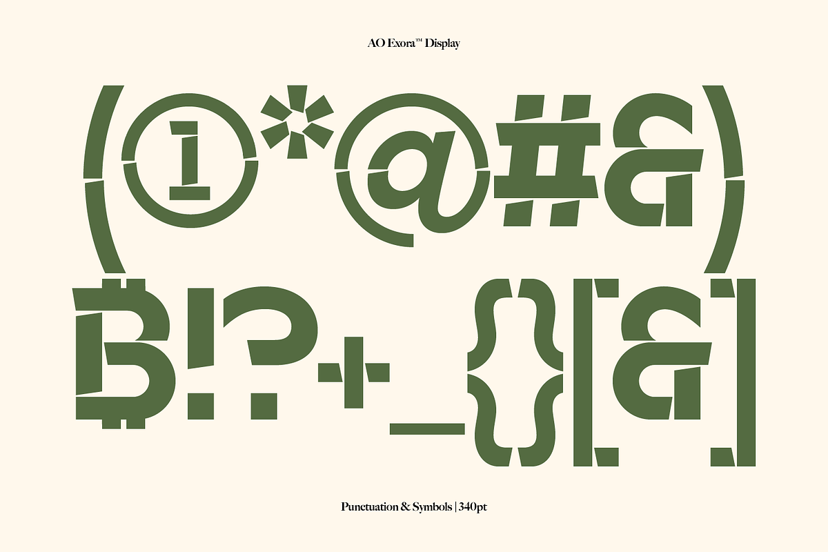 AO Exora - Experimental Stencil, a Sans Serif Font by OwunStudio (Photo 5 of 17)