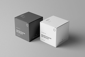 Square Package Box Mockup