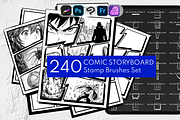 Comic Storyboard Procreate Stamps, a Brush Add-On by Selentaori Studio (Thumbnail 1 of 11)