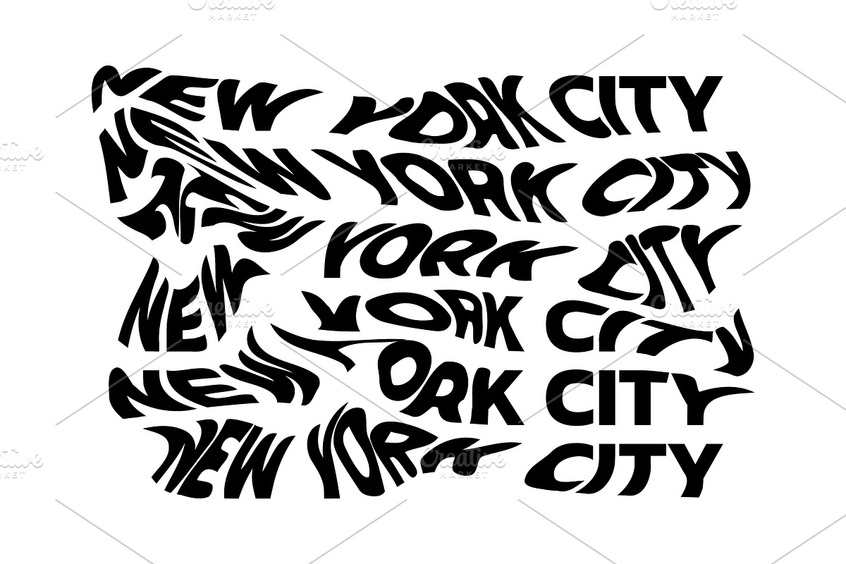 New York City typography wavy text, a Background Graphic by VM25