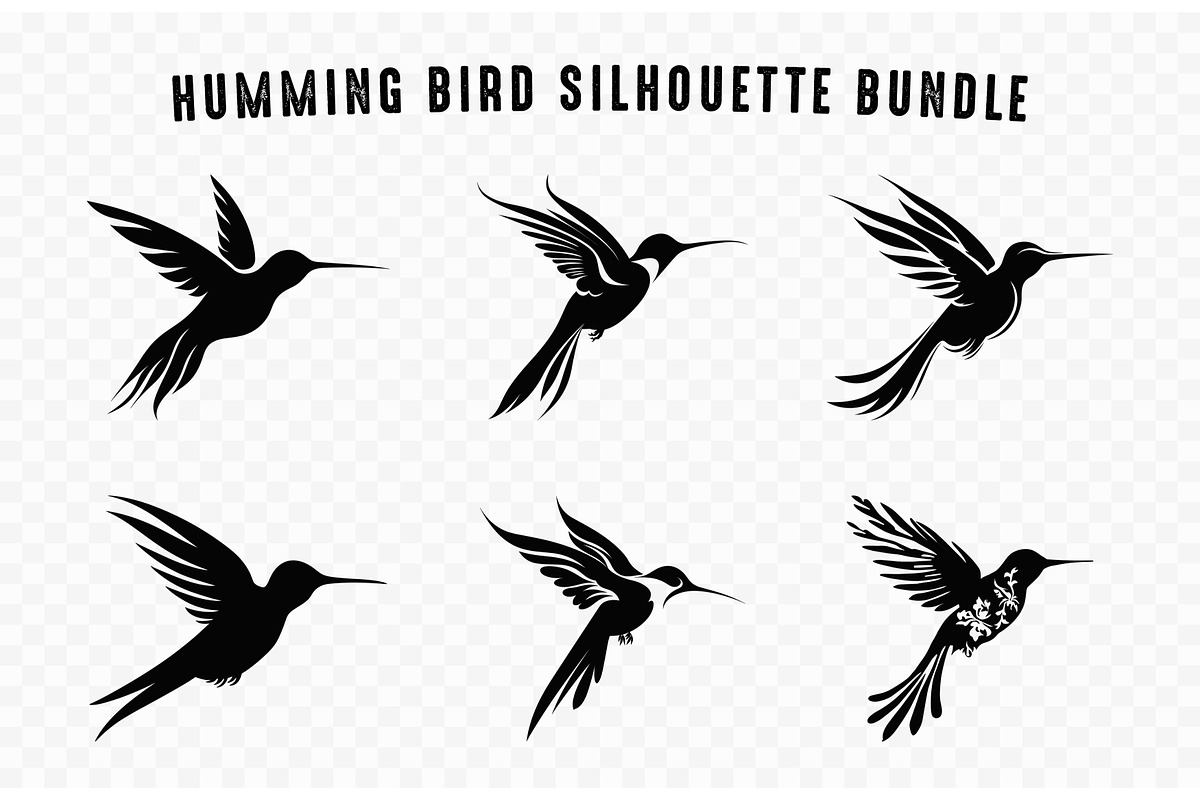 Hummingbird SVG Silhouette Clipart, an Animal Illustration by Gfx Expert Team (Photo 2 of 3)