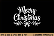 Merry Christmas Holiday Quote SVG, a Seasonal Illustration by Handy Arts Studio (Thumbnail 1 of 3)