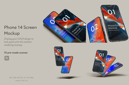 iPhone 14 Screen Mockup, an iPhone Mockup by Eka Restu D. Putra