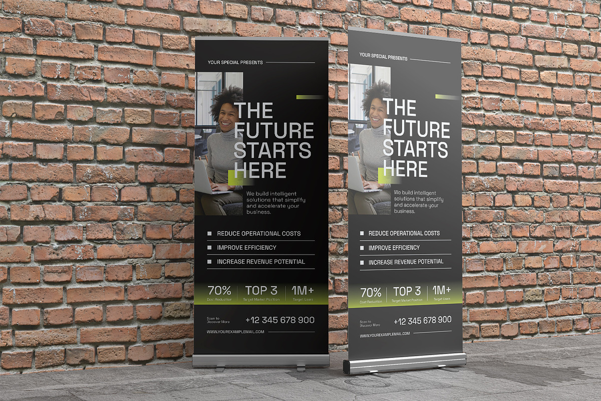 PRAGYA | Startup Roll Up Banner, a Stationery Template by Neermana (Photo 4 of 4)