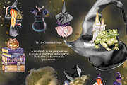 Hand-Painted Wicked Witch Clipart, a Seasonal Illustration by ArtCreationsDesign (Thumbnail 7 of 13)