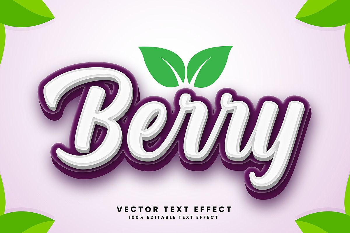 Berry Vector 3d Text Effect, a Layer Style Add-On by designermdnazir