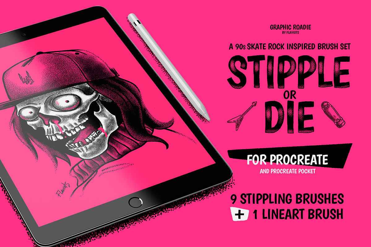 Procreate Ink and Stippling Brushes, a Brush Add-On by Graphic Roadie (Photo 2 of 9)