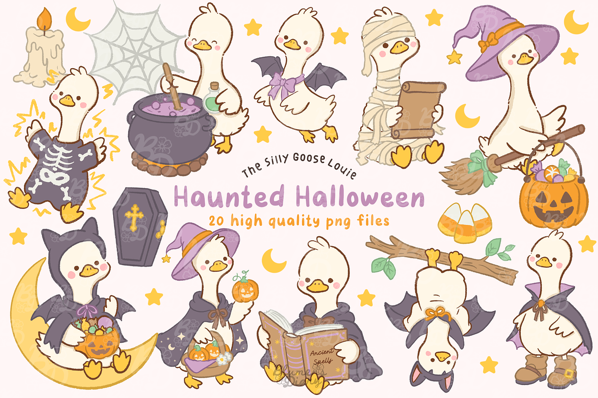 Haunted Halloween Goose Clipart, an Animal Illustration by Blumensdiary (Photo 1 of 6)