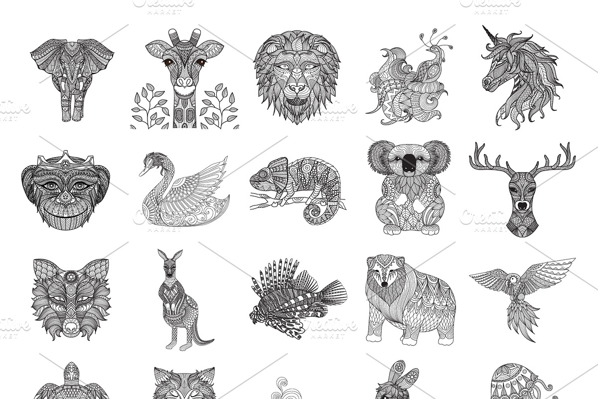 98 % OFF 2200++ Design elements, an Animal Illustration by Somjai King (Photo 28 of 45)