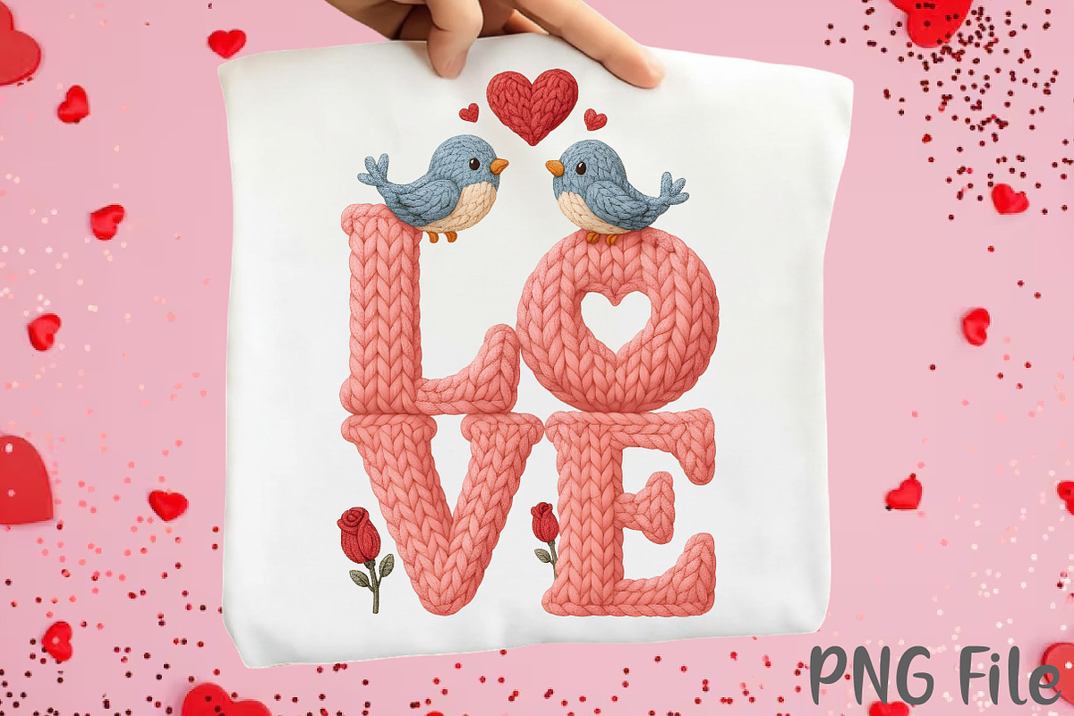 Crochet Yarn Valentine Love PNG, a Seasonal Illustration by YA Design (Photo 1 of 4)