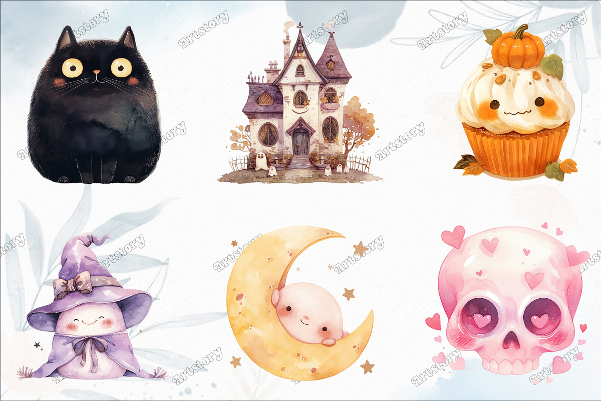 Kawaii Blush Halloween Stickers, an Illustration by designcity5 (Photo 3 of 5)