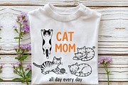 Funny Cat Mom Sublimation PNG, an Animal Illustration by Rose Art (Thumbnail 4 of 4)