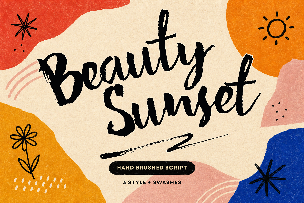 Beauty Sunset, a Script Font by ShowUp! Studio (Photo 1 of 9)