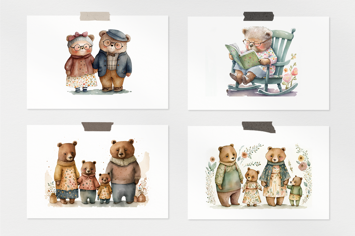 Cute Bears Watercolor Collection, a Decorative Illustration by artsy-fartsy (Photo 12 of 12)