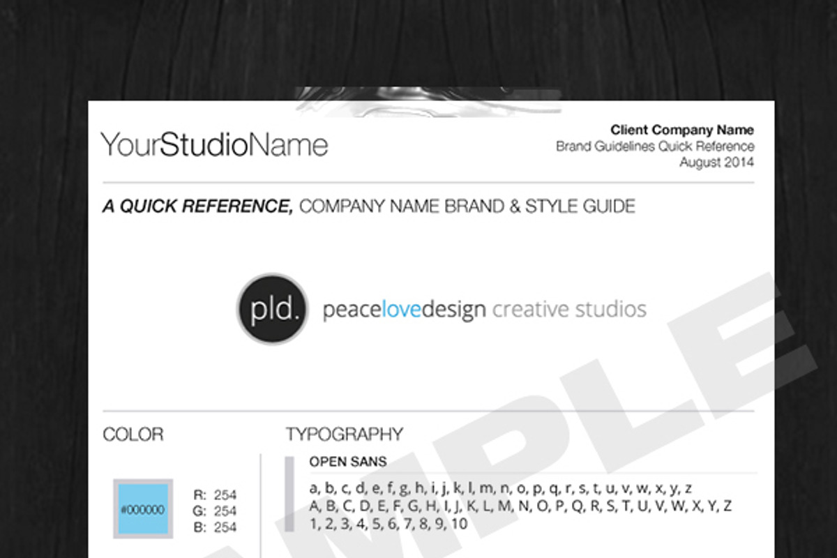Brand & Style One Page Guideline, a Branding & Logo Template by PeaceLoveDesign (Photo 2 of 3)