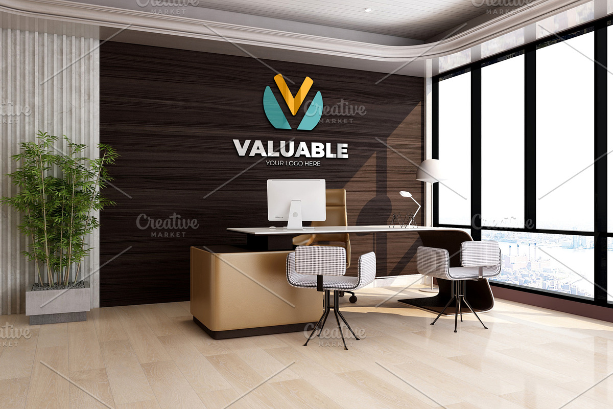 PSD Office Interior Wall Mockup, a Product Mockup by Ayy (Photo 12 of 17)