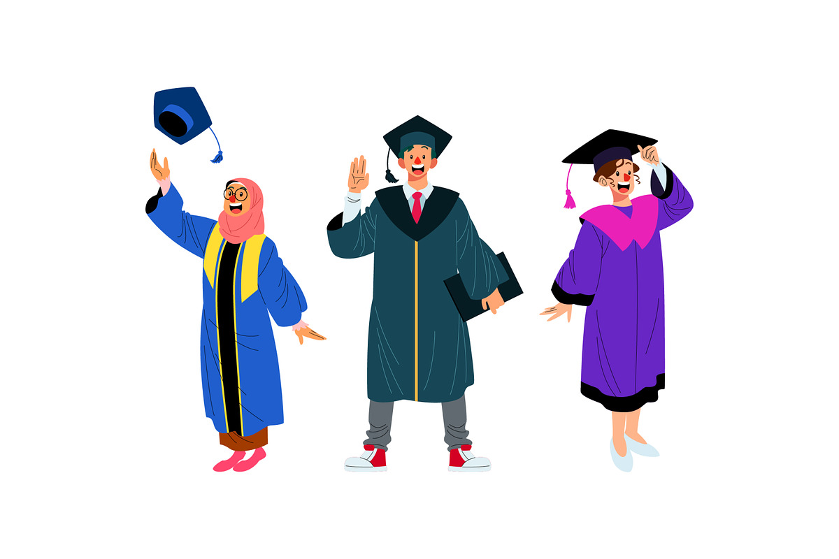 Graduation Characters Illustration, an Education Illustration by SLAB! Design (Photo 2 of 3)