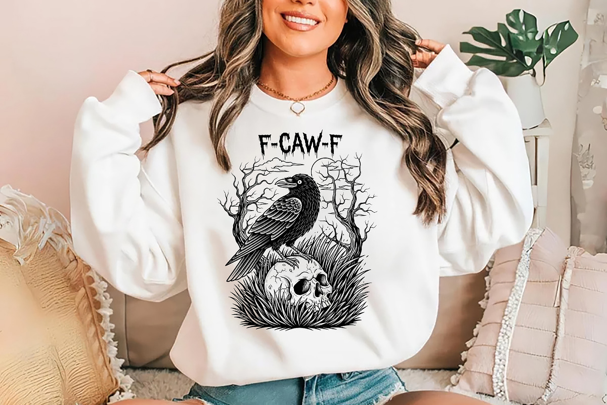 F-Caw-F SVG PNG, Funny Raven Design, a Seasonal Illustration by YA Design (Photo 2 of 4)