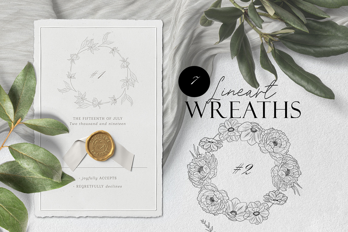 Line Art Flowers Collection, a Decorative Illustration by Letters-Shmetters (Photo 3 of 10)