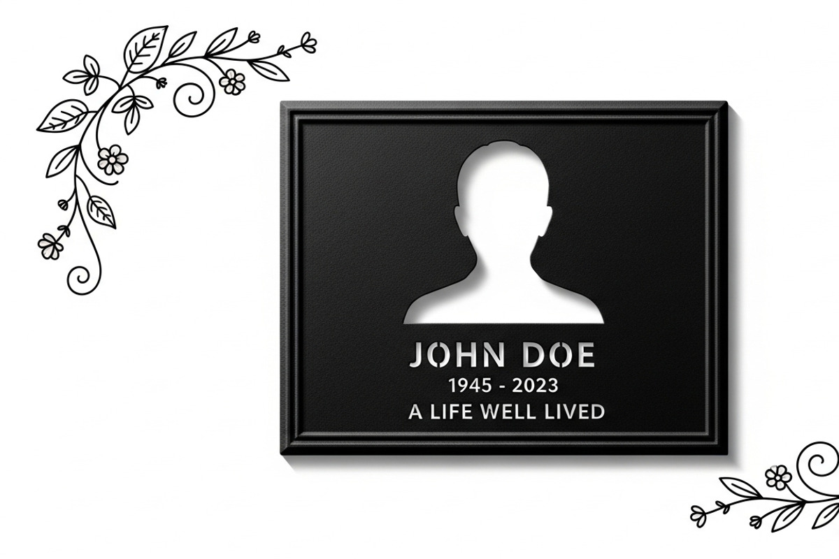 memorial plaque laser cut design, a Graphic by Amazin_art (Photo 31 of 31)