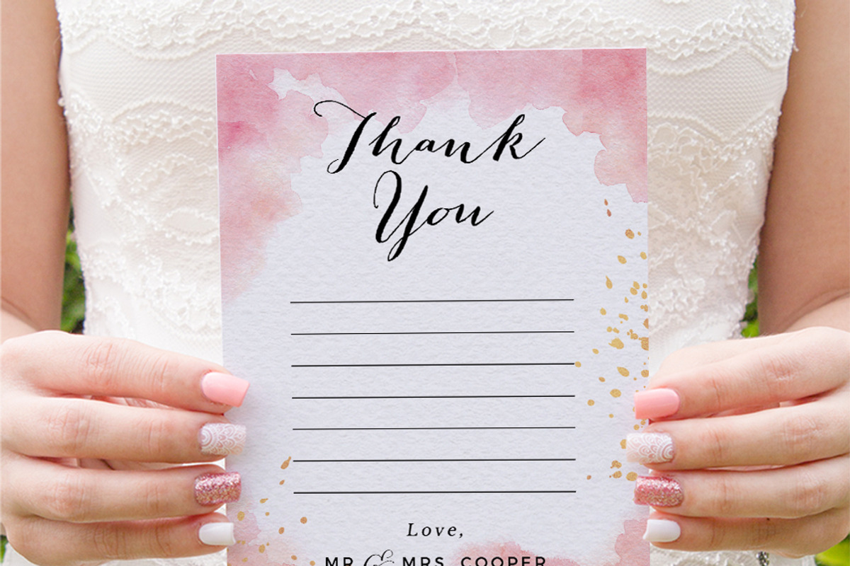 Peach Watercolor Gold Splashes, an Invitation Template by Inkpower (Photo 7 of 7)