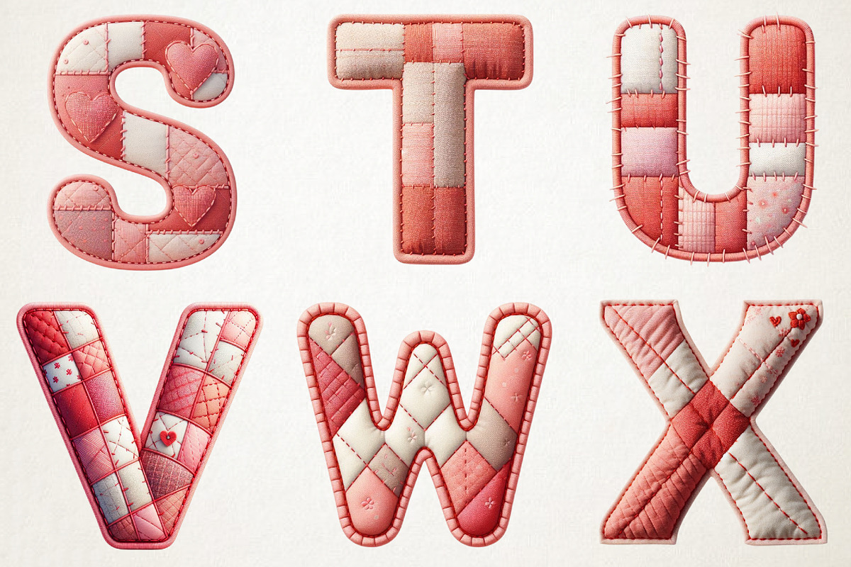 Valentine Patchwork Alphabet PNG, an Illustration by RobertsArt (Photo 5 of 7)
