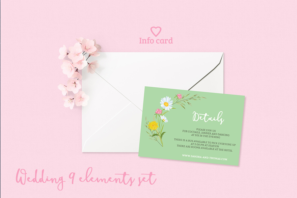 Summer Wedding Invitation Set, an Invitation Template by land art (Photo 9 of 9)