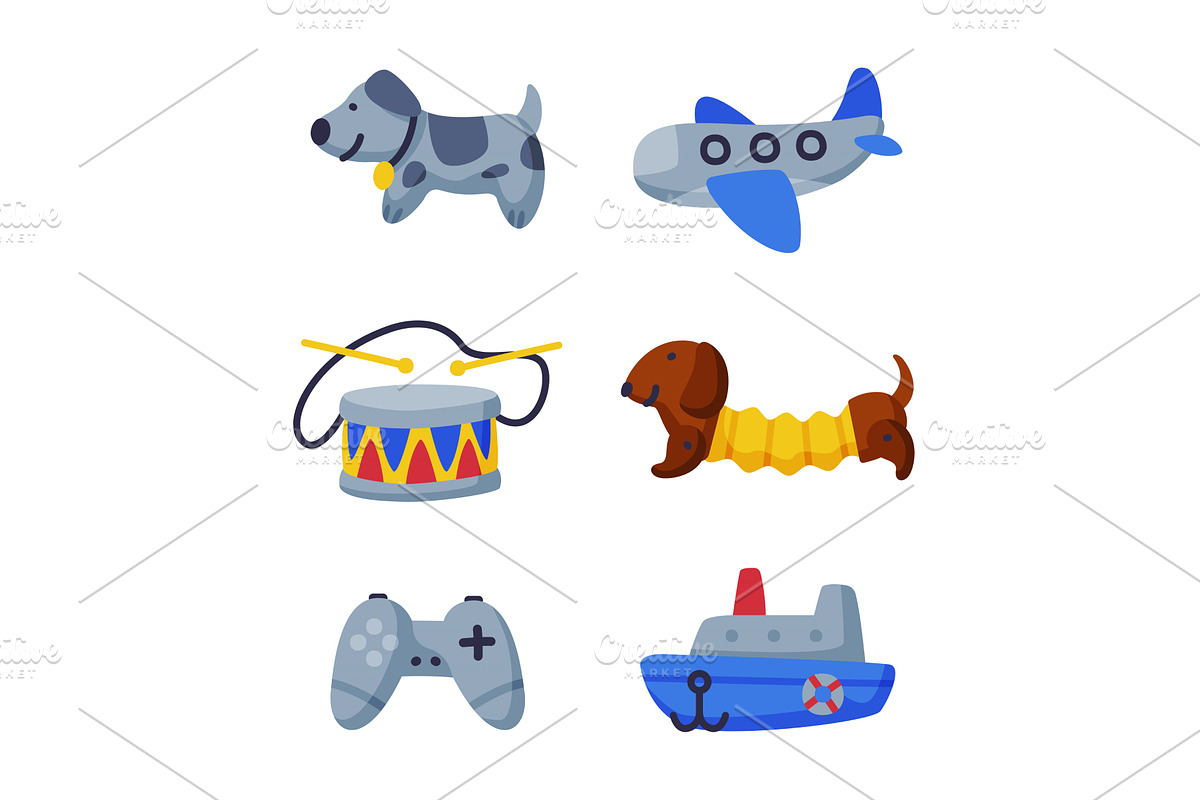 Different Colorful Kids Toy from, an Object Illustration by TopVectors
