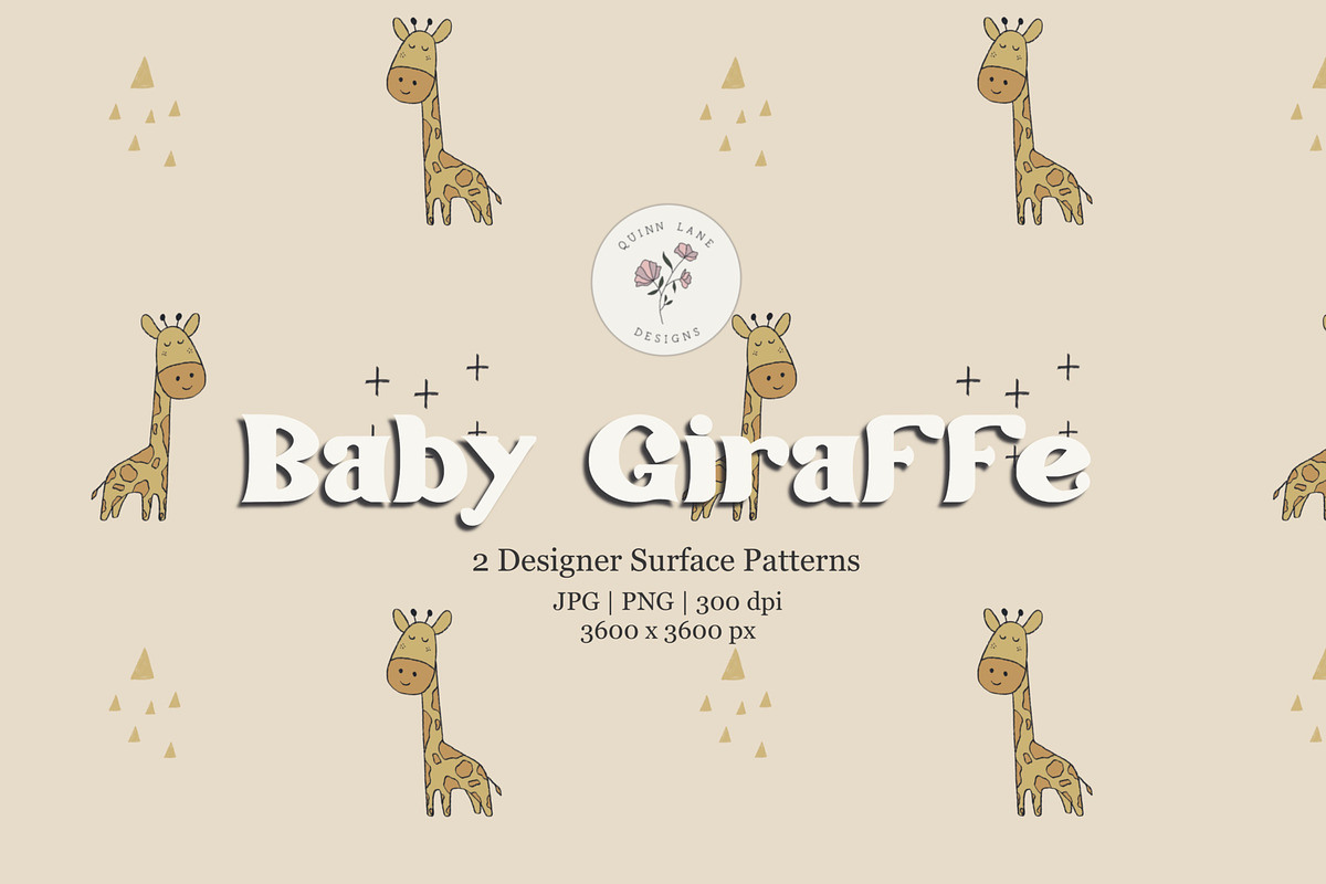 Baby Giraffe Surface Pattern, a Pattern Graphic by Quinn Lane Designs (Photo 1 of 7)